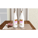 Weiße Edelstahl-Wasserflasche - www.Worldofvizsla.com