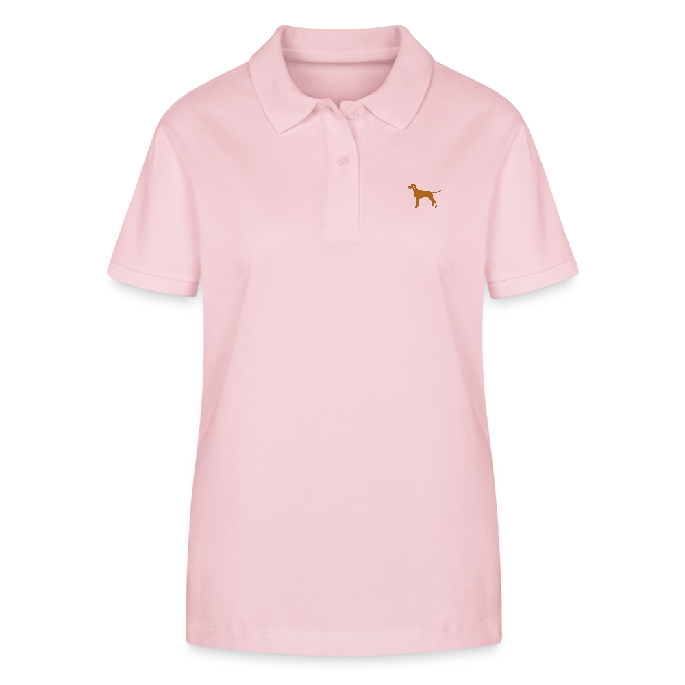 Damen Bio-Poloshirt mit Hundelogo - Hellrosa