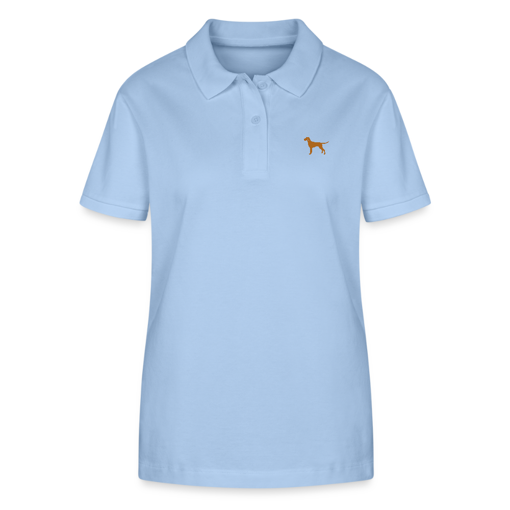 Damen Bio-Poloshirt mit Hundelogo - sky Blue