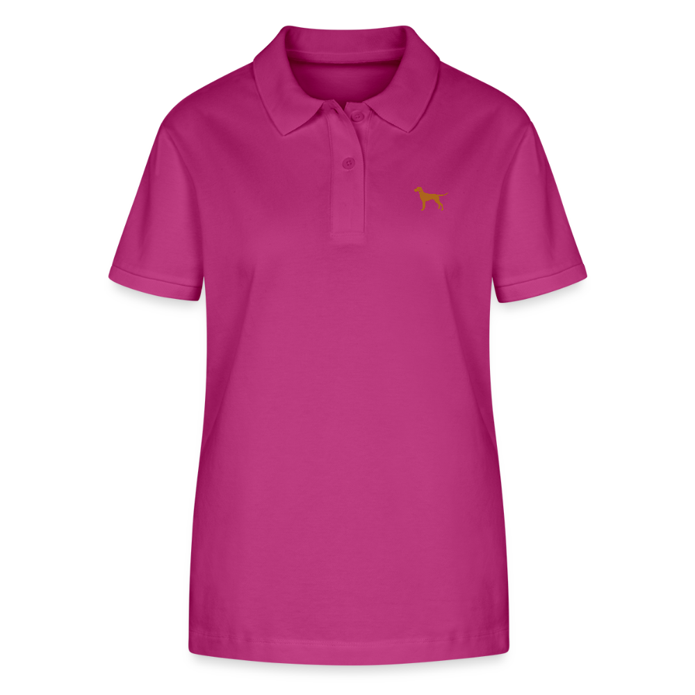 Damen Bio-Poloshirt mit Hundelogo - Orchidee