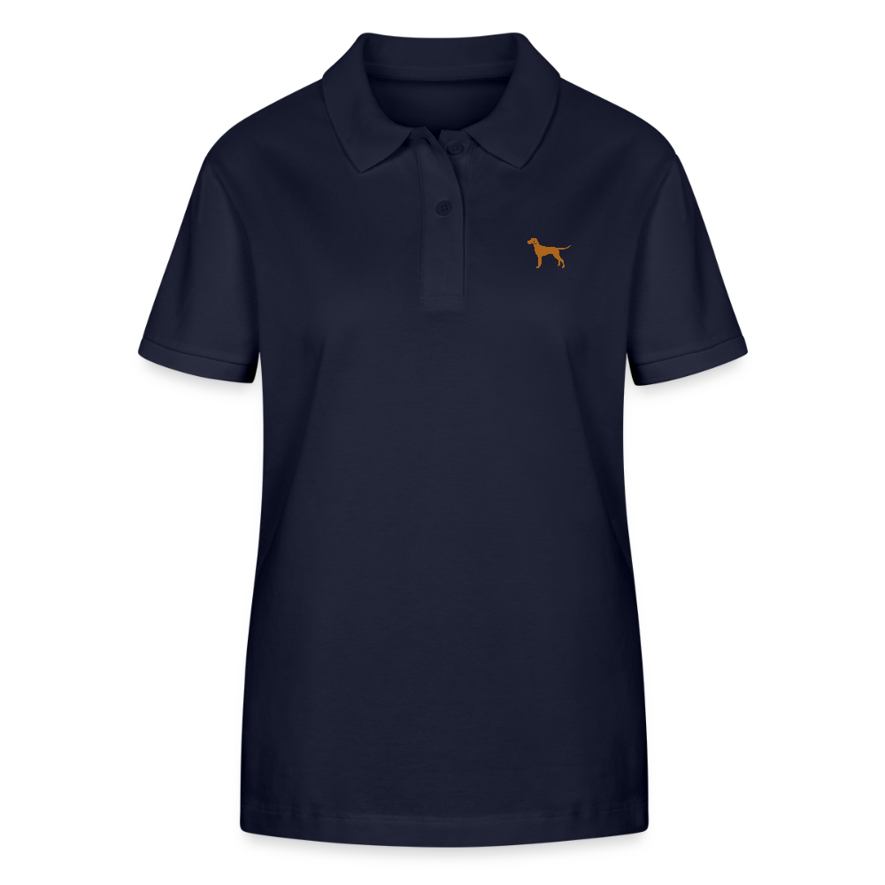 Damen Bio-Poloshirt mit Hundelogo - Navy