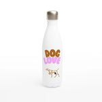 Weiße Edelstahl-Wasserflasche - www.Worldofvizsla.com