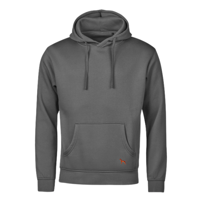 grauer Hoodie mit Stickerei