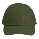 eine grüne kappe mit einer Hunde stickerei