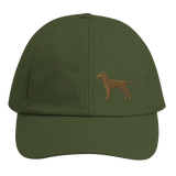 eine grüne kappe mit einer Hunde stickerei