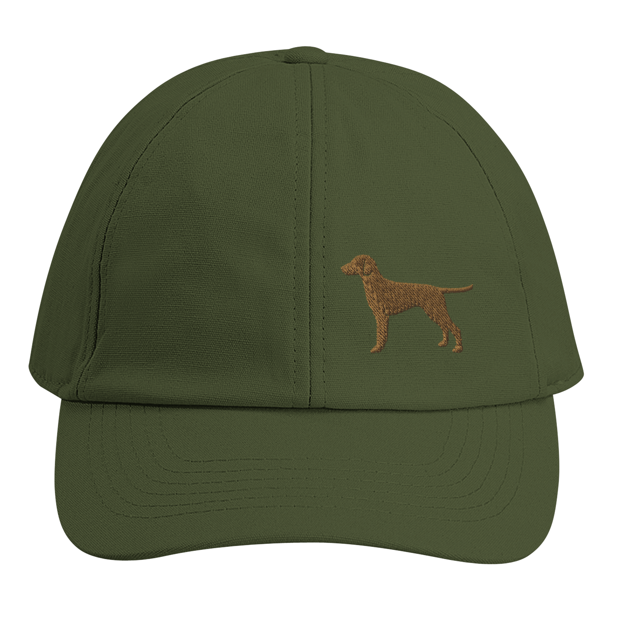 eine grüne kappe mit einer Hunde stickerei