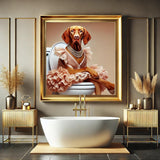 Vizsla Dame im Barockstil auf WC - digitale Datei