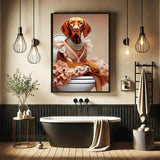 Vizsla Dame im Barockstil auf WC - digitale Datei