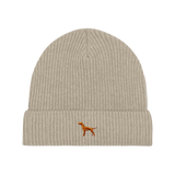 Vizsla / Hundemotiv Wintermütze - Sand mit Stickerei