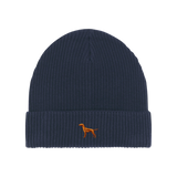 Vizsla / Hundemotiv Wintermütze - Blau mit Stickerei