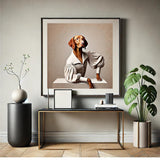 Vizsla mit beiger Bluse - digitaler Download