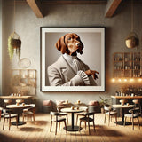 Vizsla mit Rüschenbluse - digitaler Download