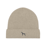 Weimaraner Wintermütze - Beige mit Stickerei