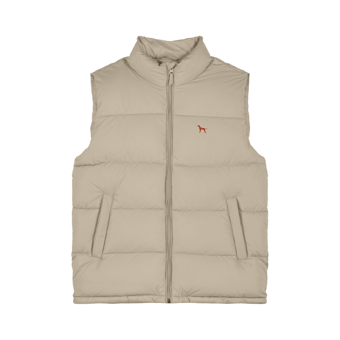 hundefan weste mit stickerei in beige 