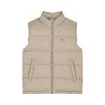 hundefan weste mit stickerei in beige 