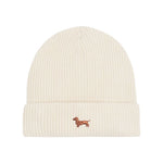 Dackel Strickmütze aus Bio-Baumwolle – mit hochwertiger Stickerei - www.Worldofdogs.store