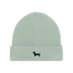 Dackel Wintermütze - blaue Stickerei - www.Worldofdogs.store