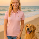 Damen Bio - Poloshirt mit Hundelogo - www.Worldofdogs.store