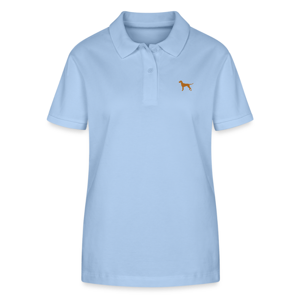 Damen Bio - Poloshirt mit Hundelogo - www.Worldofdogs.store