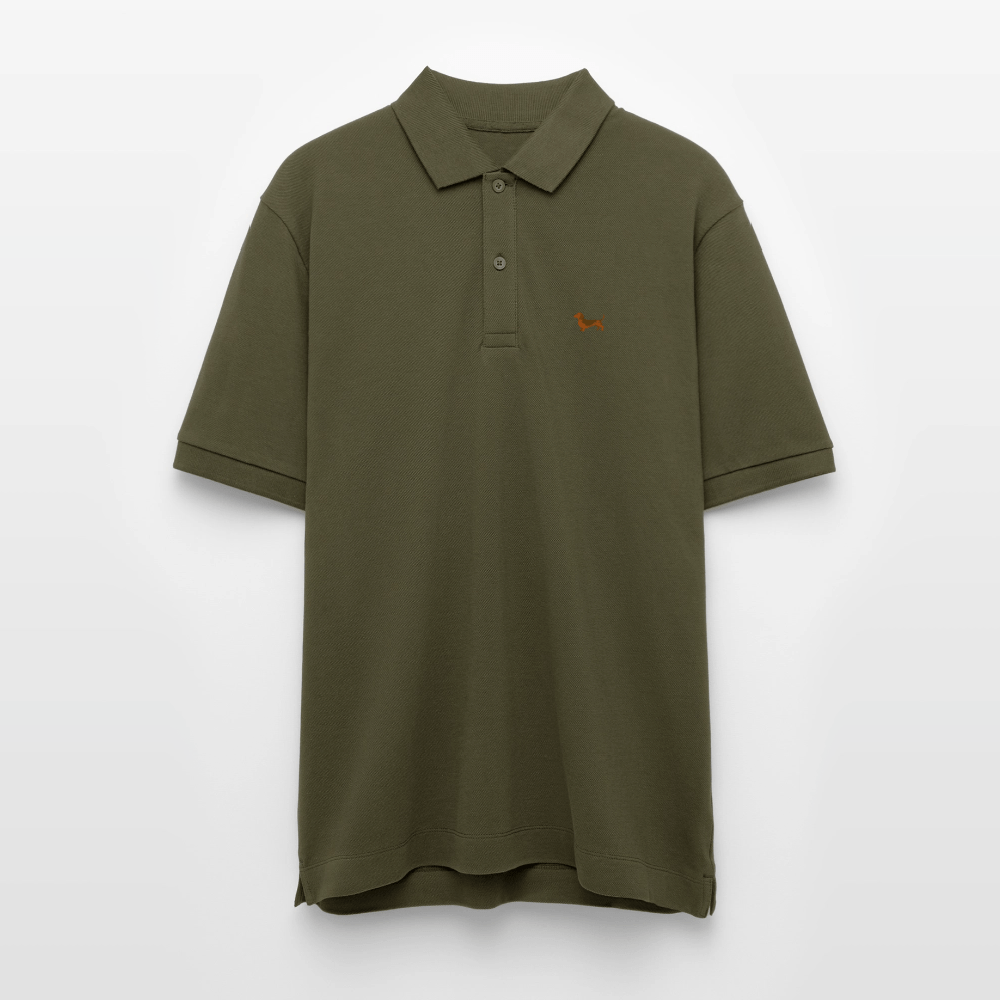 HERREN POLO SHIRT mit Dackellogo - 100 % Bio Baumwolle - www.Worldofdogs.store