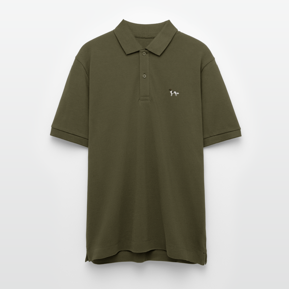 HERREN POLO SHIRT mit Münsterländer Logo - 100 % Bio Baumwolle - www.Worldofdogs.store