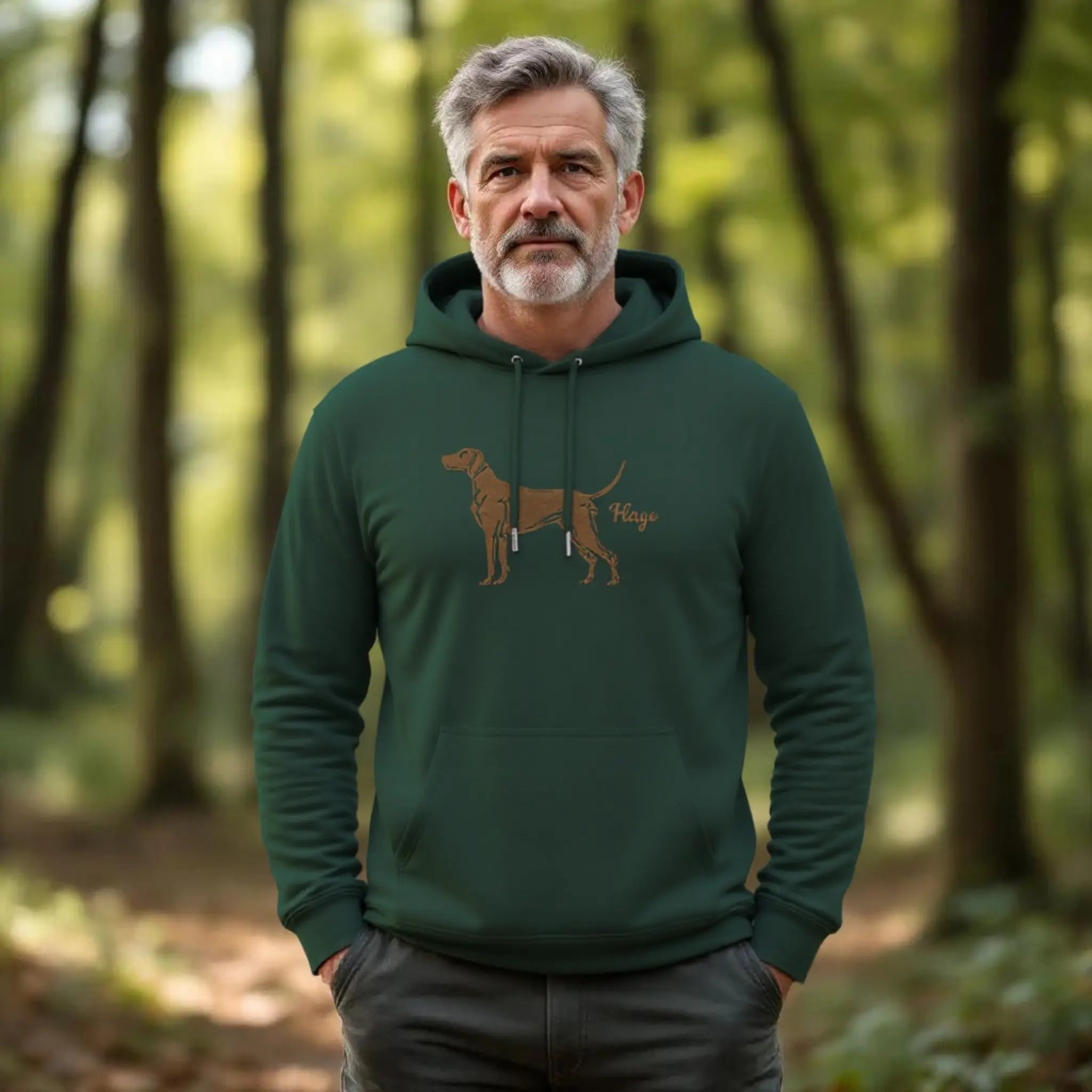 Jagdhund Hoodie mit Stickerei – personalisiert mit Hundename - www.Worldofdogs.store