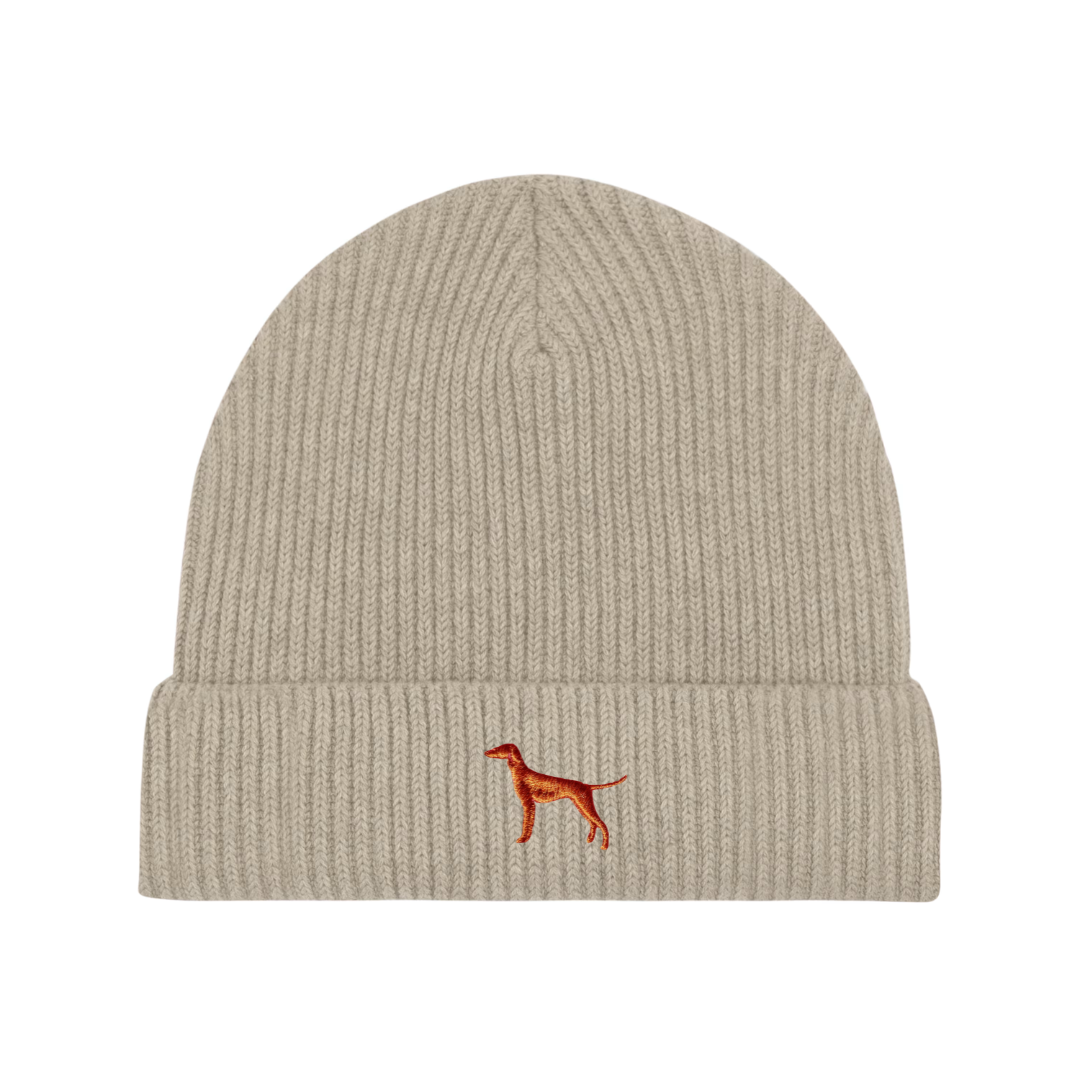 beige mütze mit stickerei von world of dogs