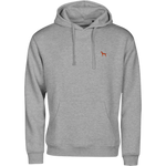 ein magyar vizsla hoodie mit stickerei in hellgrau von world of dogs