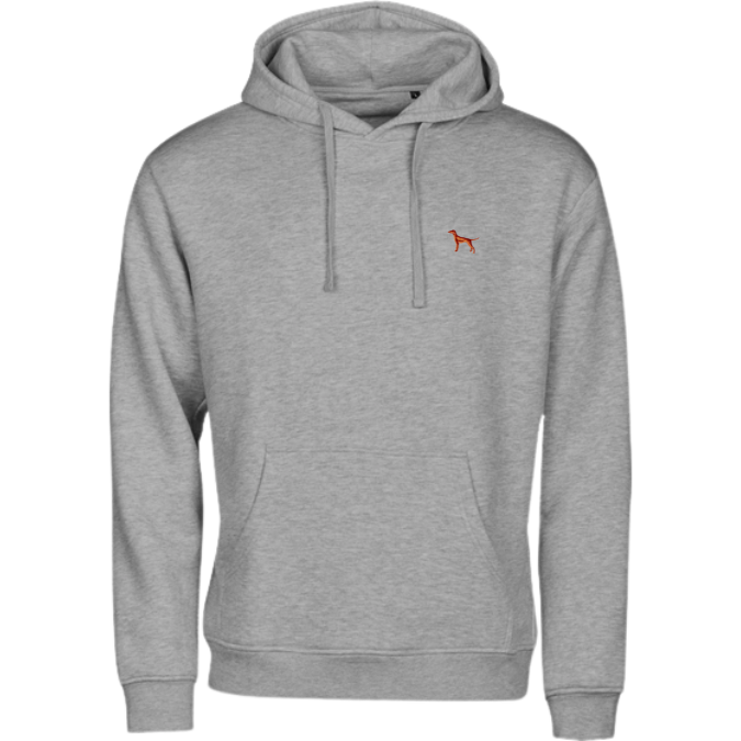 ein magyar vizsla hoodie mit stickerei in hellgrau von world of dogs