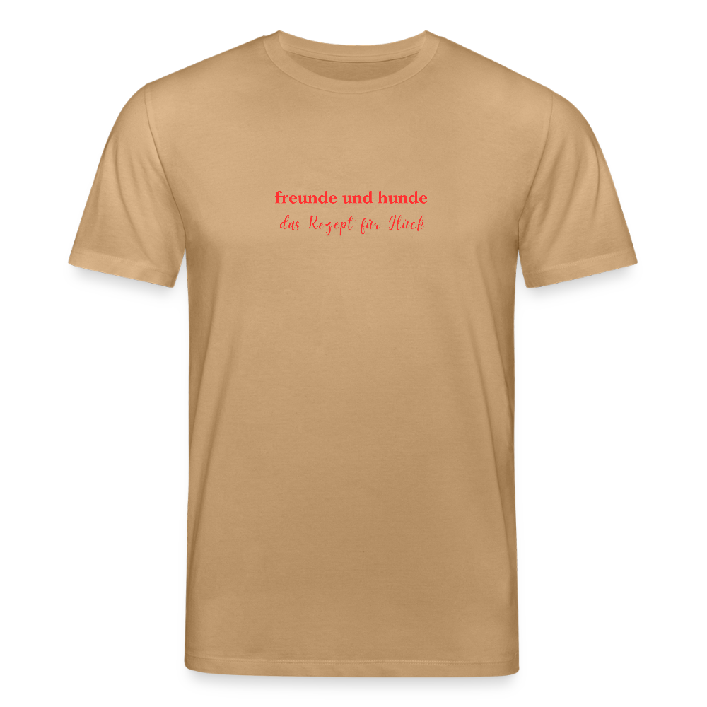 world of dogs T-Shirt „Freunde und Hunde – das Rezept für Glück“ - Karamell  