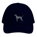 Personalisierte Weimaraner Kappe aus Bio - Baumwolle – mit Hundenamen bestickt - www.Worldofdogs.store