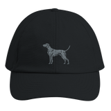 Personalisierte Weimaraner Kappe aus Bio - Baumwolle – mit Hundenamen bestickt - www.Worldofdogs.store