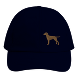 eine blaue Kappe mit einer Vizsla stickerei