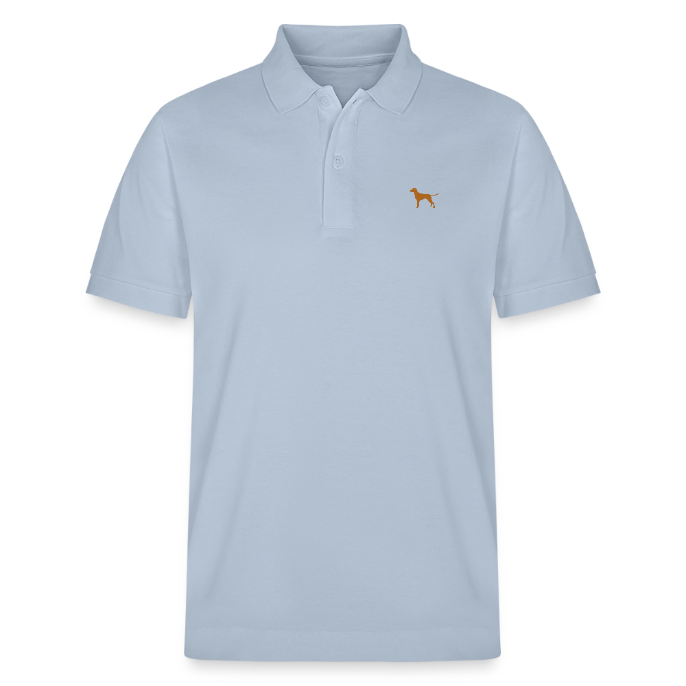 HERREN POLO SHIRT mit Logo - 100 % Bio Baumwolle - sky Blue