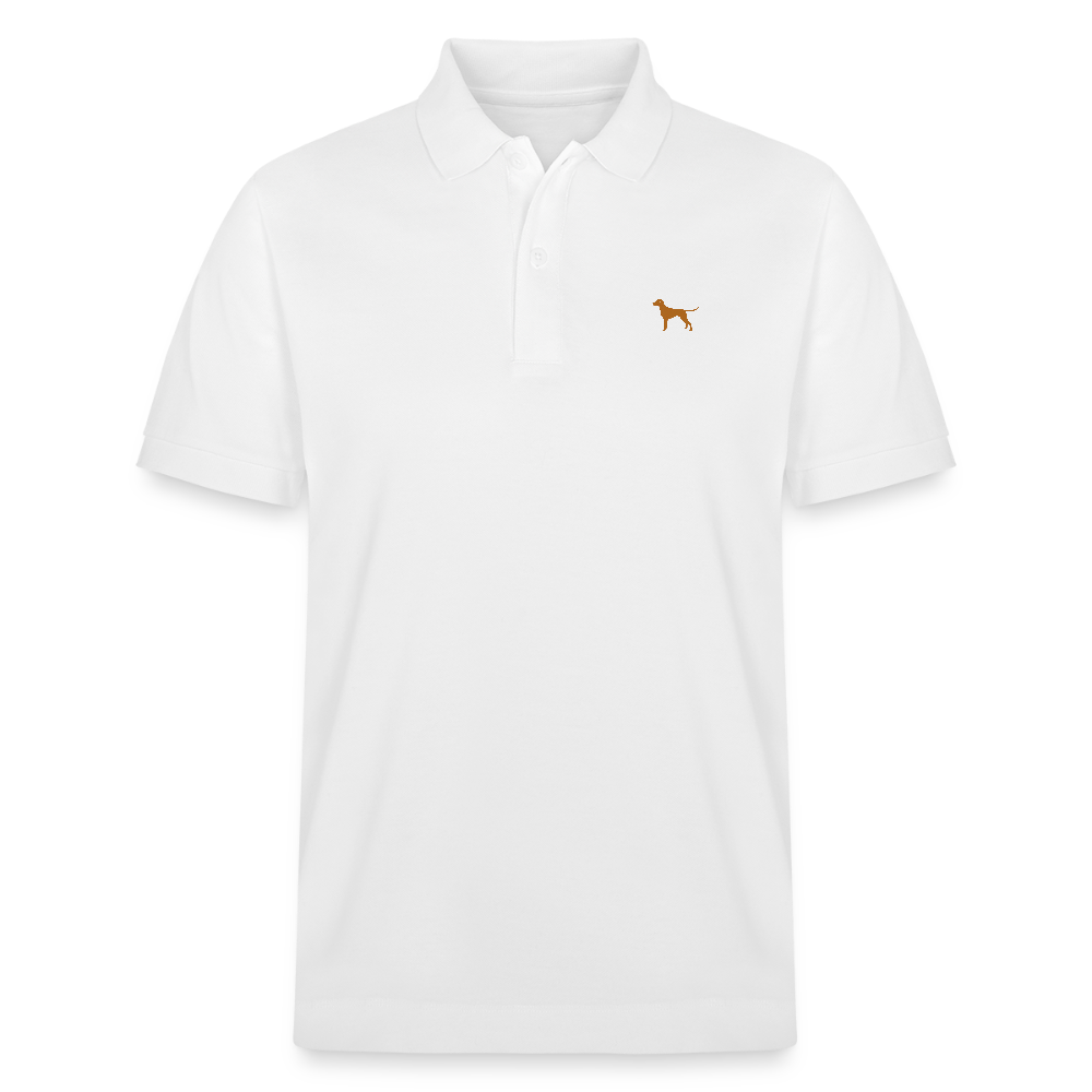 HERREN POLO SHIRT mit Logo - 100 % Bio Baumwolle - Weiß