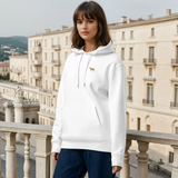 Vizsla Hoodie – Weiß | Stickerei | 100 % Bio-Baumwolle