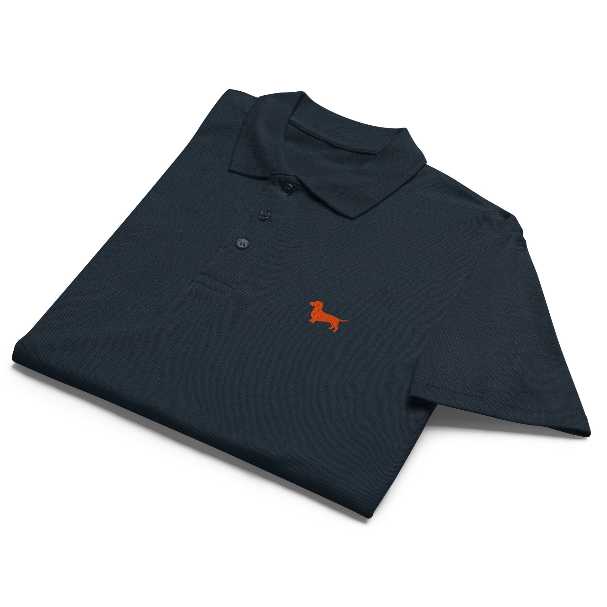 UNISEX POLO SHIRT mit Dackelstickerei - 100 % Baumwolle - www.Worldofdogs.store