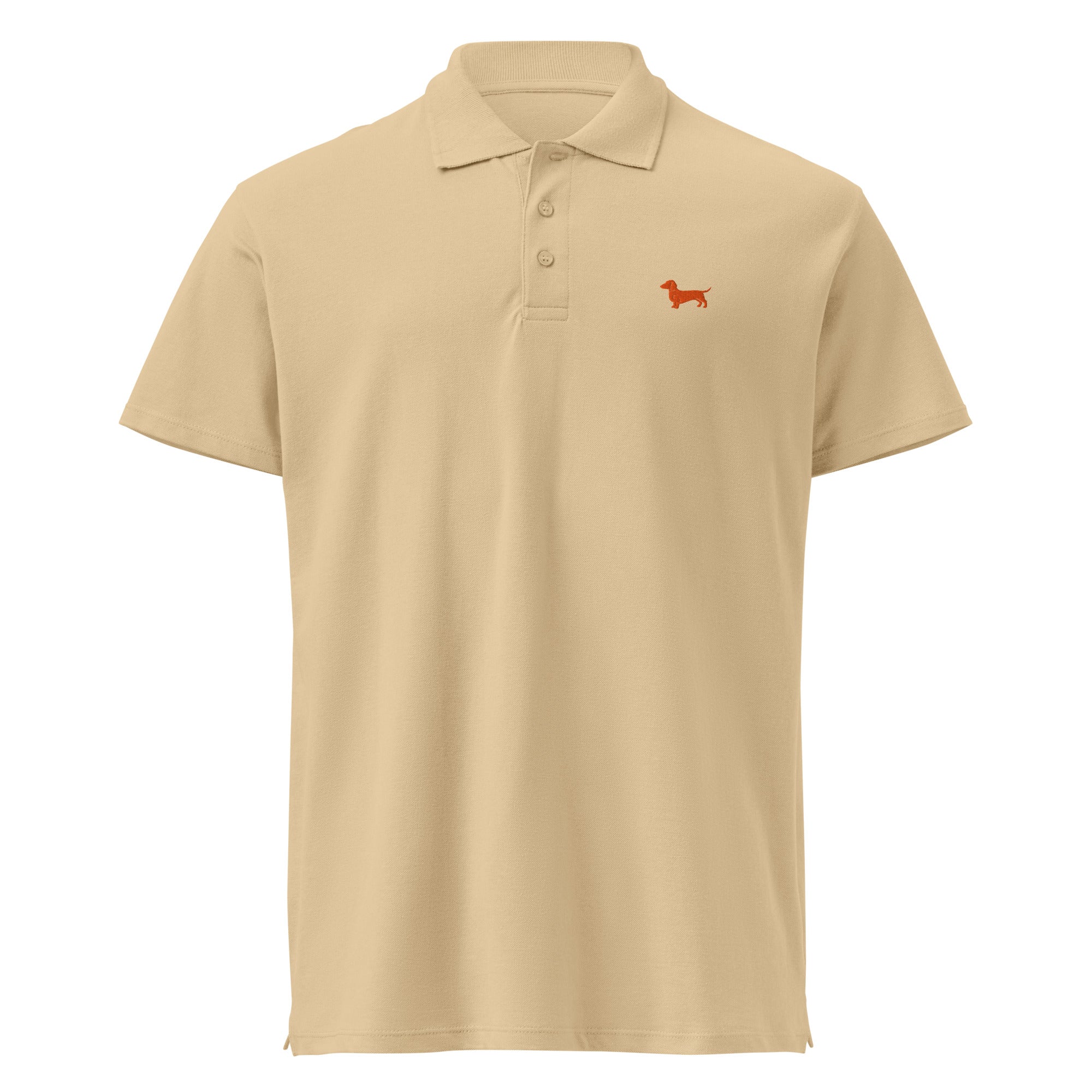 UNISEX POLO SHIRT mit Dackelstickerei - 100 % Baumwolle - www.Worldofdogs.store