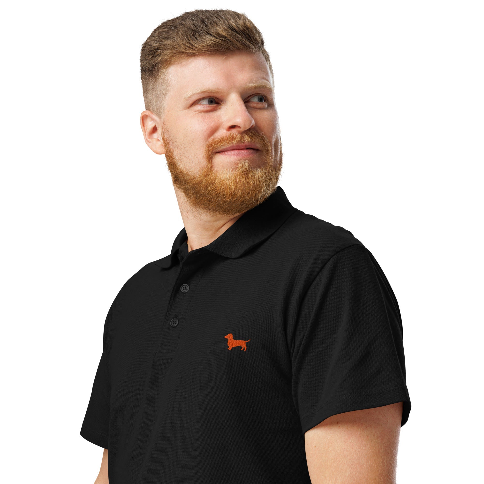 UNISEX POLO SHIRT mit Dackelstickerei - 100 % Baumwolle - www.Worldofdogs.store