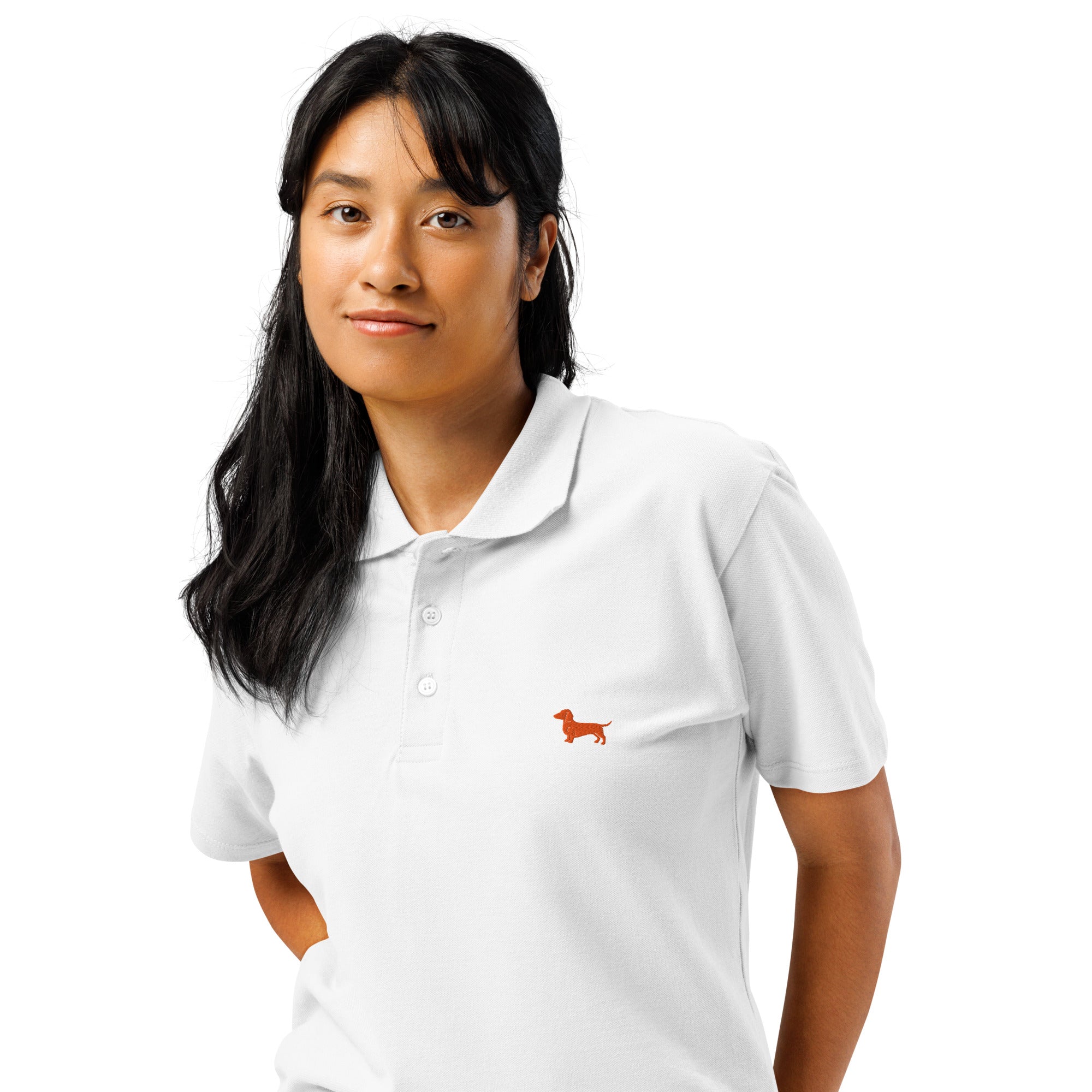 UNISEX POLO SHIRT mit Dackelstickerei - 100 % Baumwolle - www.Worldofdogs.store