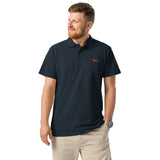 UNISEX POLO SHIRT mit Dackelstickerei - 100 % Baumwolle - www.Worldofdogs.store