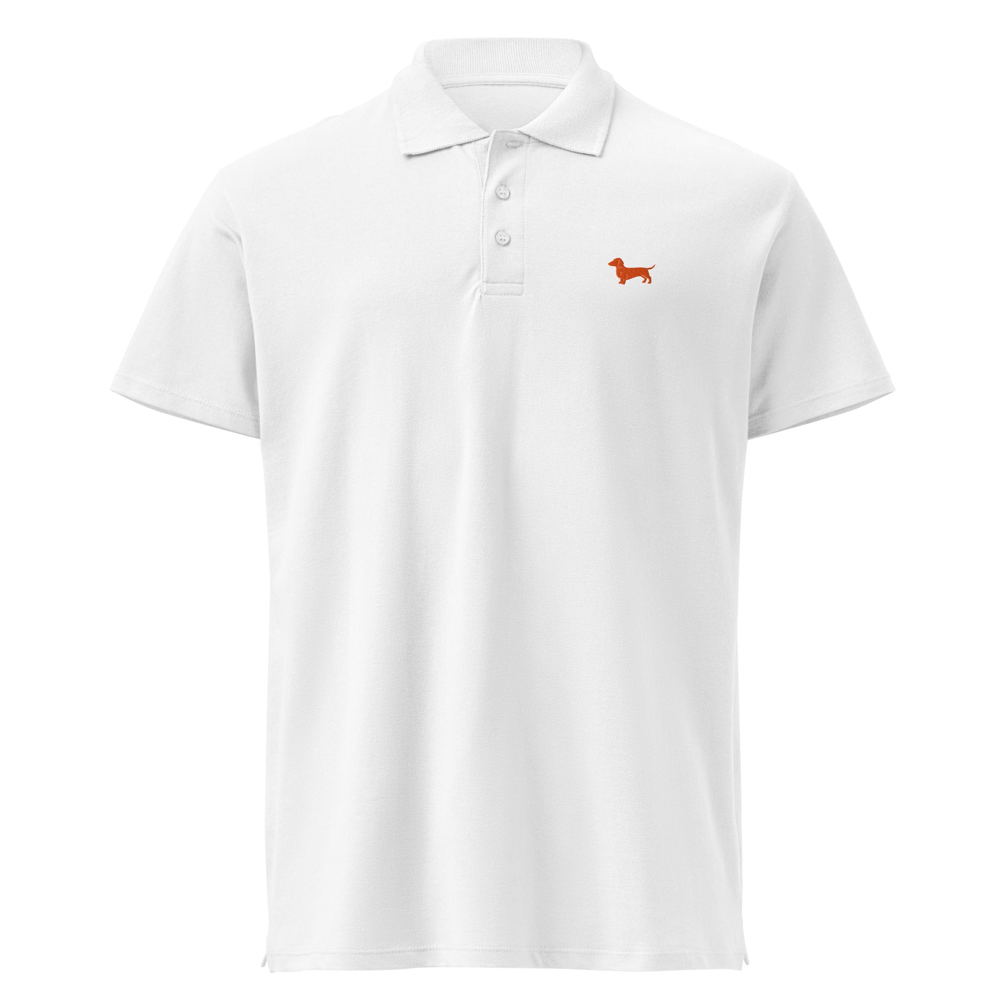 UNISEX POLO SHIRT mit Dackelstickerei - 100 % Baumwolle - www.Worldofdogs.store