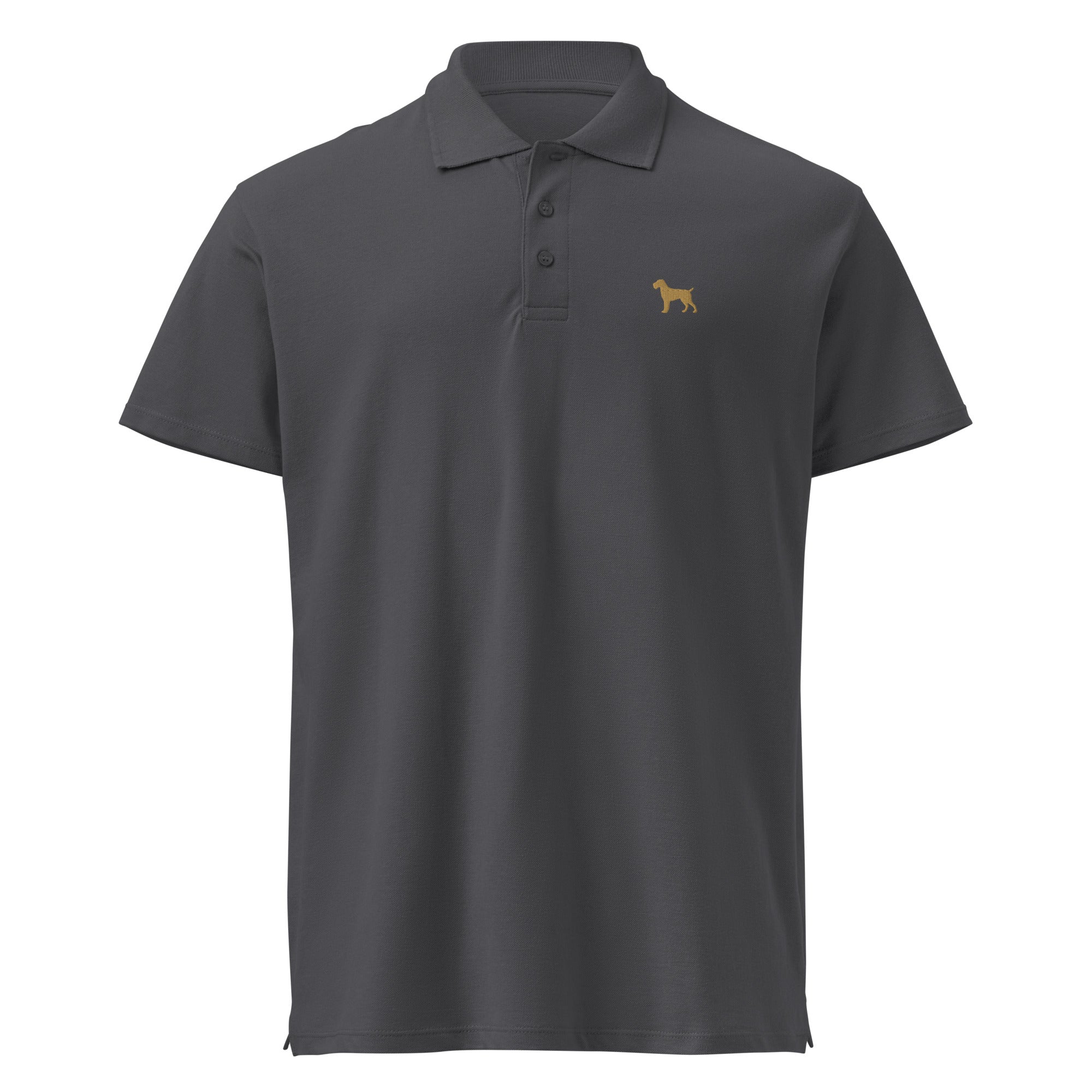 UNISEX POLO SHIRT mit Drahthaarstickerei - 100 % Baumwolle - www.Worldofdogs.store