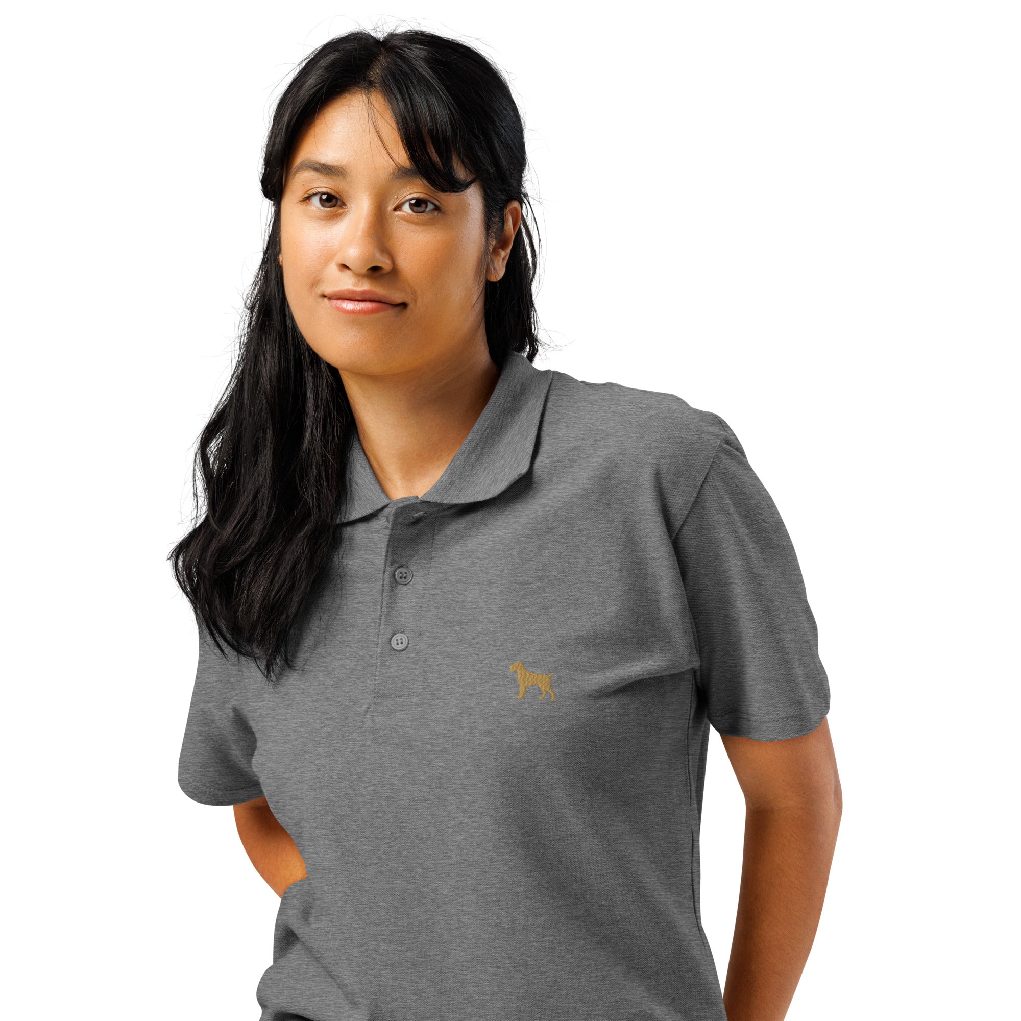 UNISEX POLO SHIRT mit Drahthaarstickerei - 100 % Baumwolle - www.Worldofdogs.store