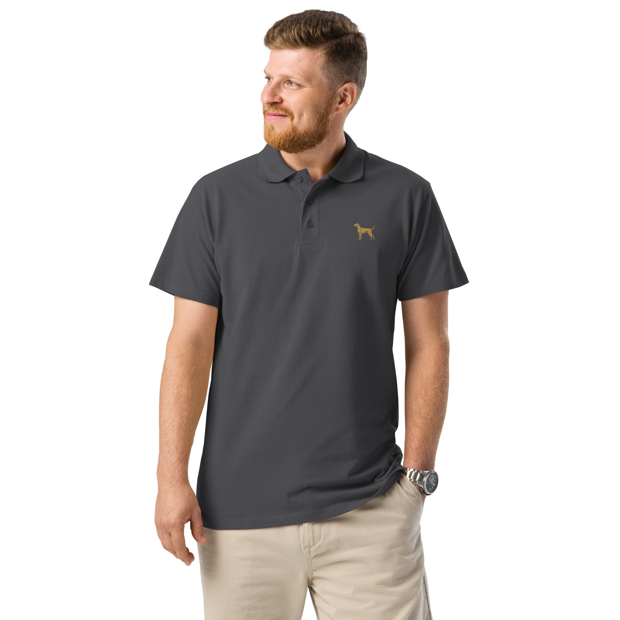 UNISEX POLO SHIRT mit Jagdhunde Stickerei - 100 % Baumwolle - www.Worldofdogs.store