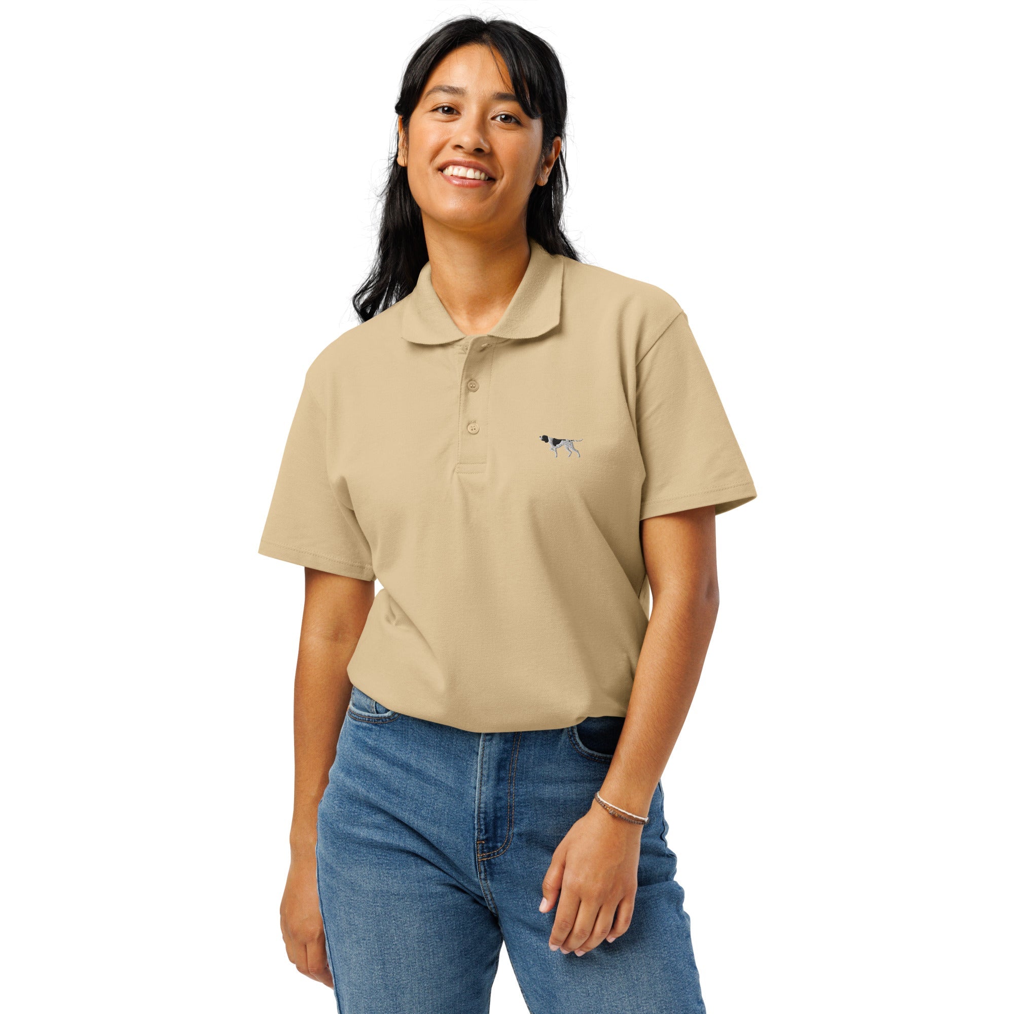 UNISEX POLO SHIRT mit Pointerstickerei - 100 % Baumwolle - www.Worldofdogs.store