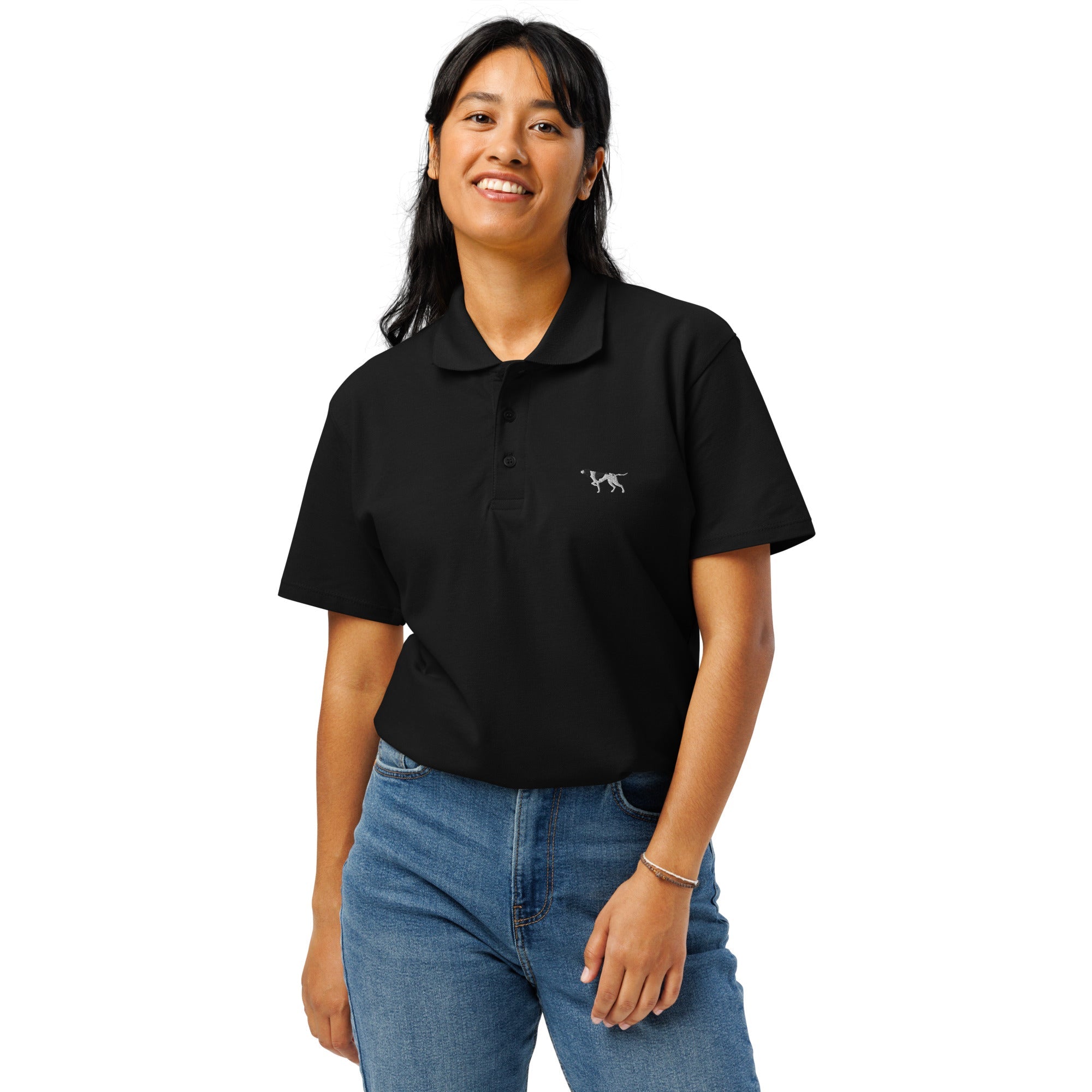 UNISEX POLO SHIRT mit Pointerstickerei - 100 % Baumwolle - www.Worldofdogs.store