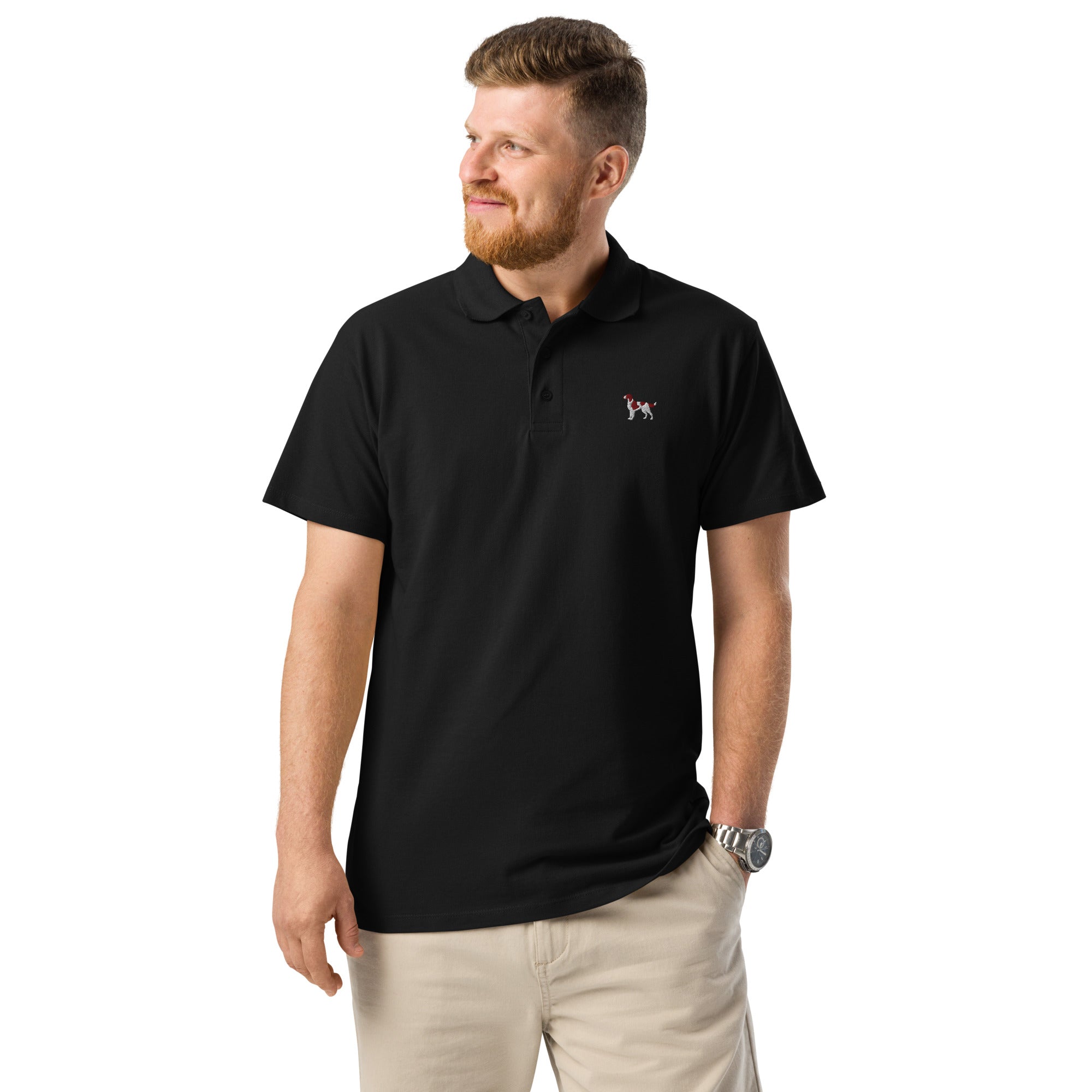 UNISEX POLO SHIRT mit Setterstickerei - 100 % Baumwolle - www.Worldofdogs.store