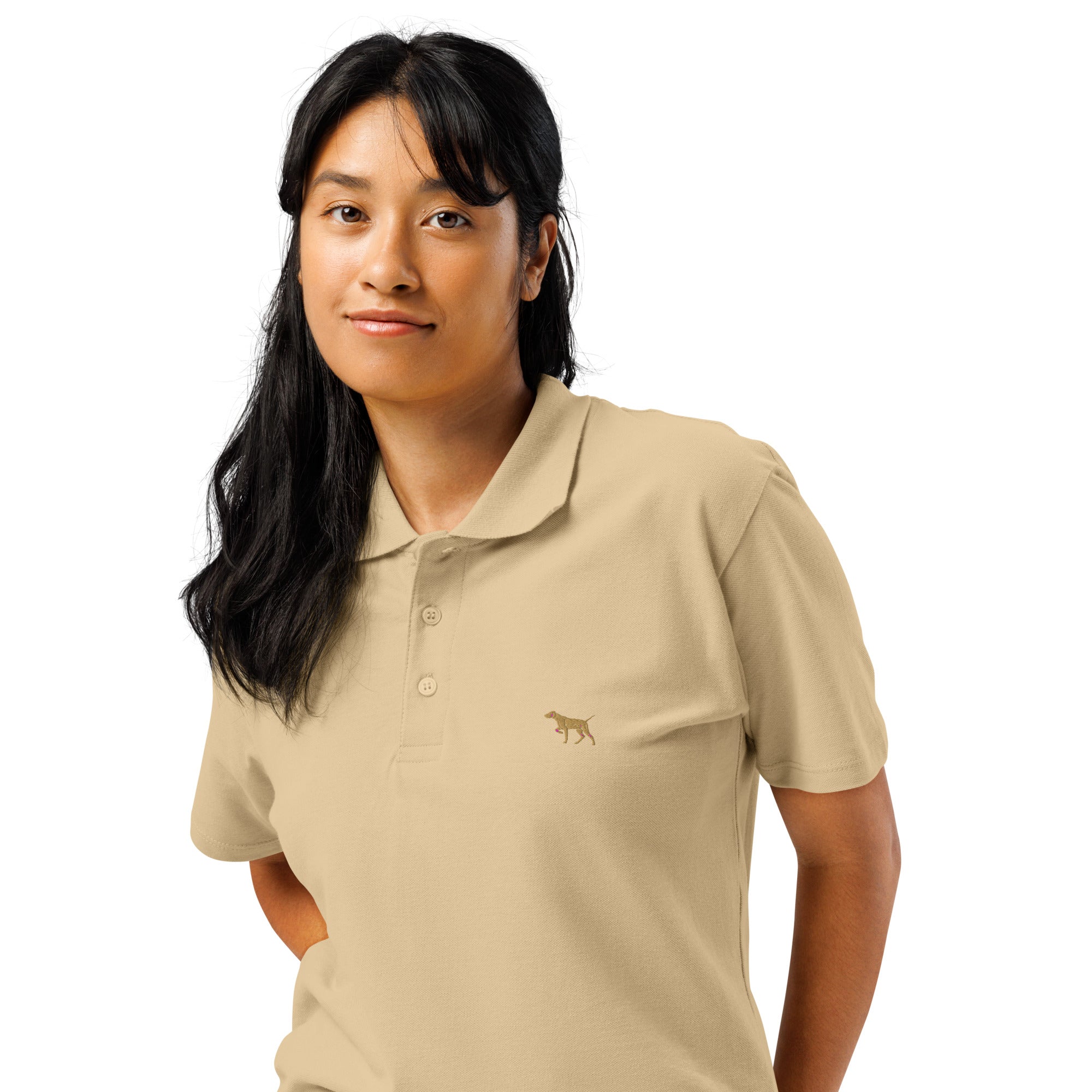 UNISEX POLO SHIRT mit Vizslastickerei - 100 % Baumwolle - www.Worldofdogs.store