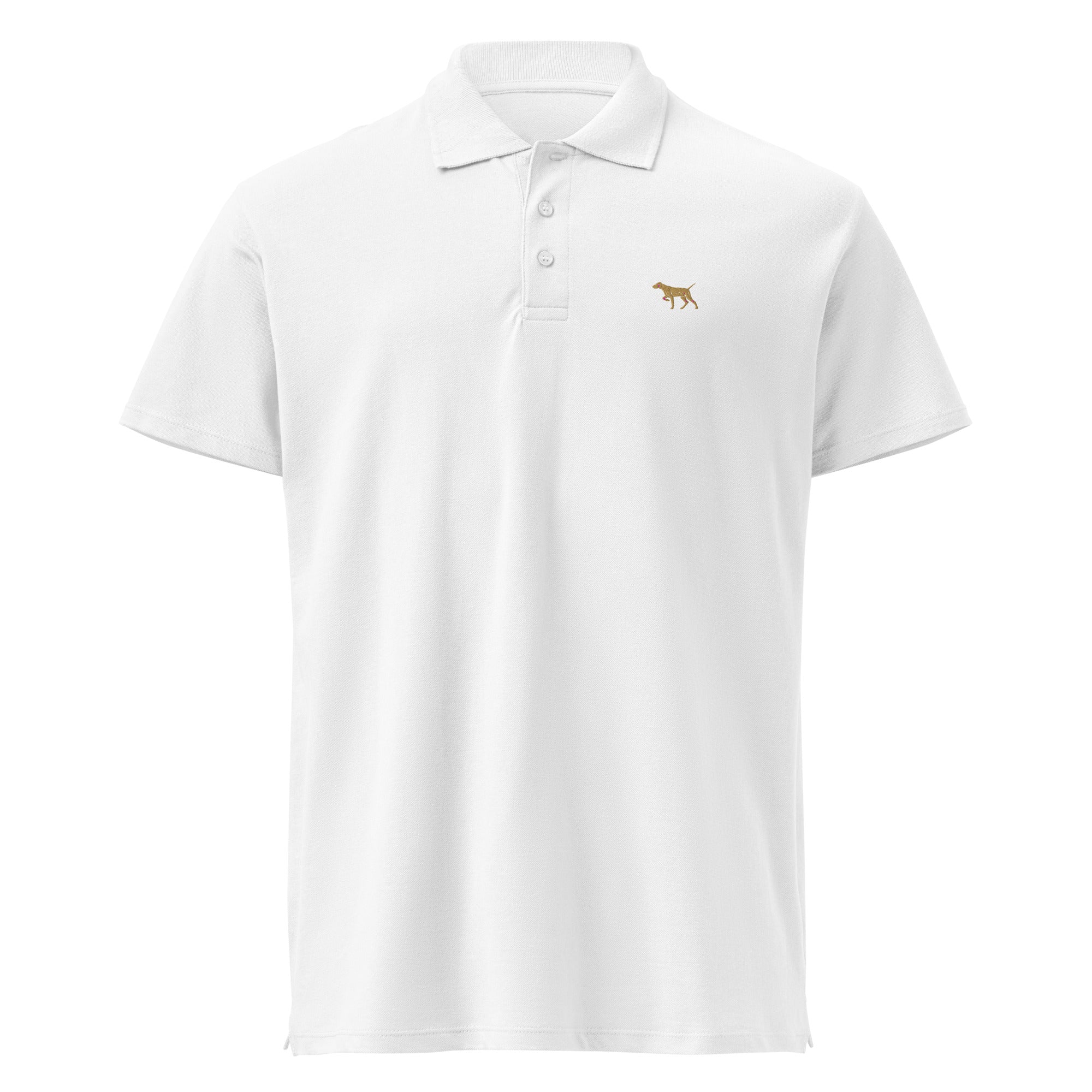 UNISEX POLO SHIRT mit Vizslastickerei - 100 % Baumwolle - www.Worldofdogs.store
